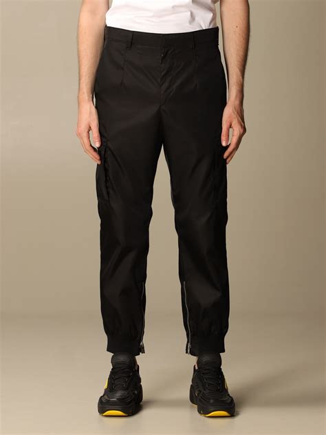 Prada: Black Gabardine Cargo Pants 